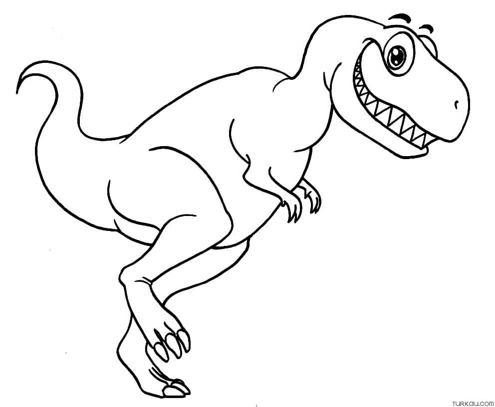 Dinosaur Smile T Rex Coloring Page » Turkau