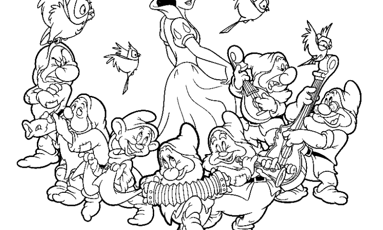 Disney Snow White and the Seven Dwarfs Coloring Page