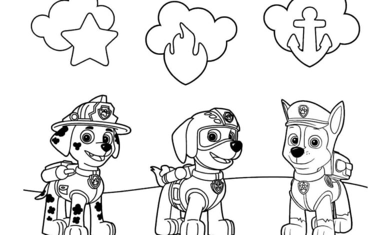 Dog Cartoon Paw Patrol Coloring Pages