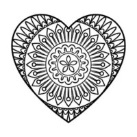 Flower of Life Heart Mandala Coloring Page