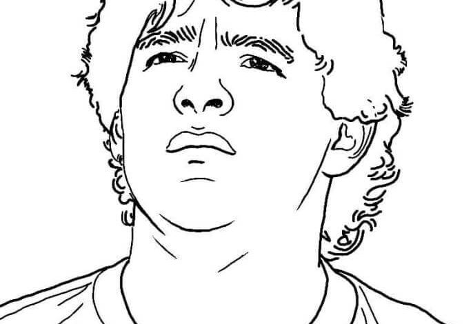 Football Player Maradona Coloring Page