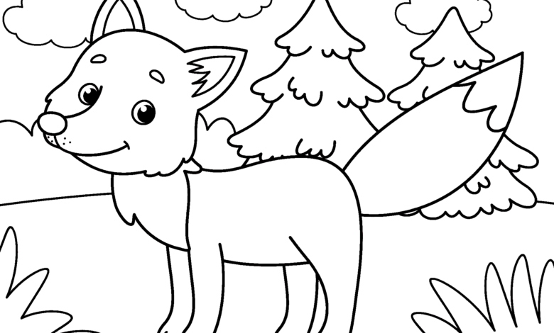 Fox Forest Coloring Page