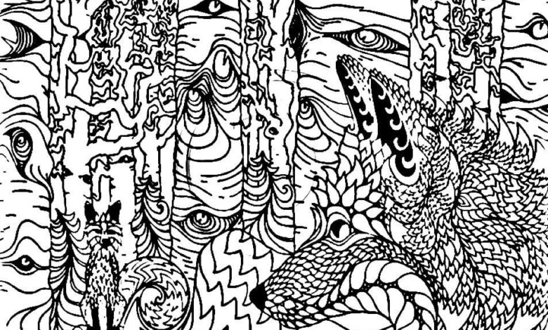 Fox Trippy Coloring Page for Adults