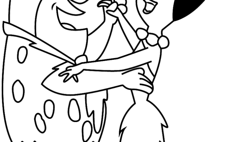 Fred Flintstone Wilma Flintstone Coloring Page