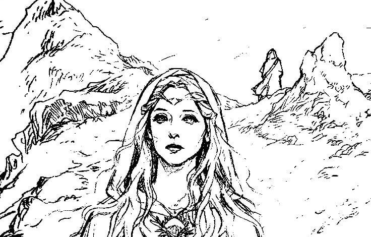 Galadriel Lord Of The Rings Coloring Page