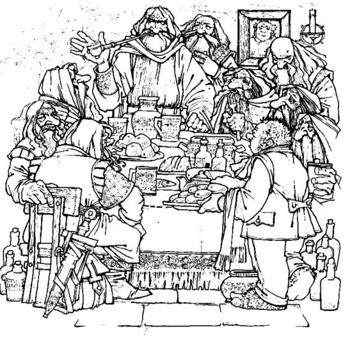 Gandalf and Hobbit Coloring Page