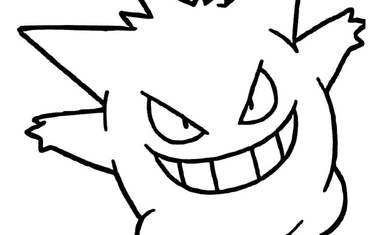 Gengar Pokemon Coloring Page