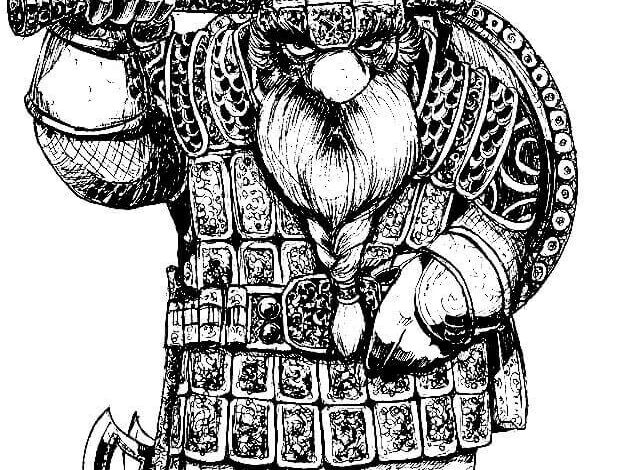 Gimli Lord Of The Rings Coloring Page
