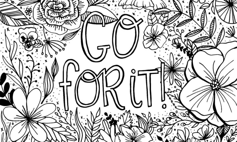 GoForIt Inspirational Coloring Page