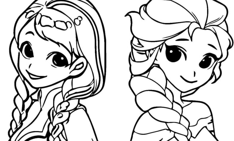 Gorgeous Beautiful Girls Elsa Coloring Page