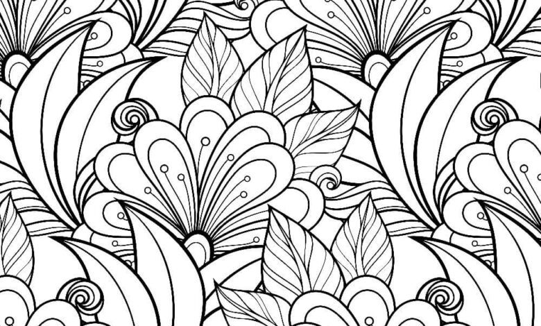 Gorgeous Floral Patterns Coloring Page