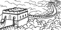 Great Wall of China Coloring Page Great Wall of China Coloring Page
