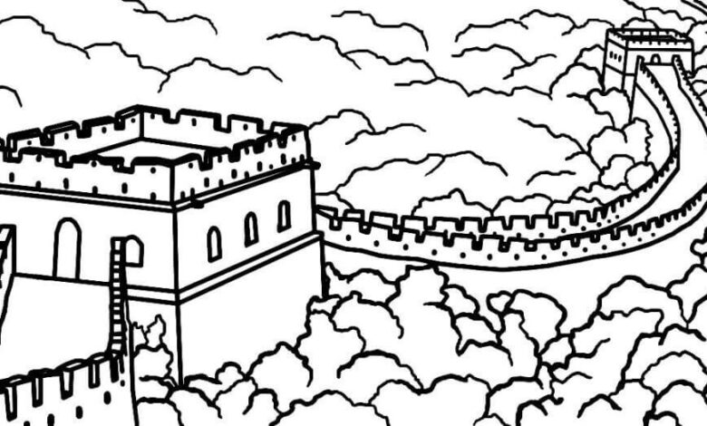 Great Wall of China Coloring Page