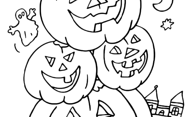 Halloween Pumpkins Coloring Page