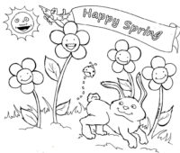 Happy Animals Nature Coloring Pages