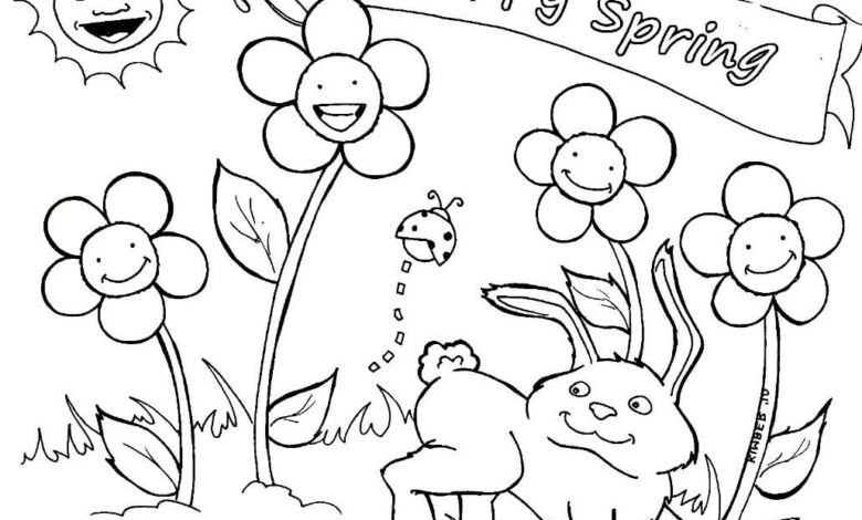 Happy Animals Nature Coloring Pages