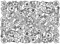 Hard Flowers Pattern Coloring Page