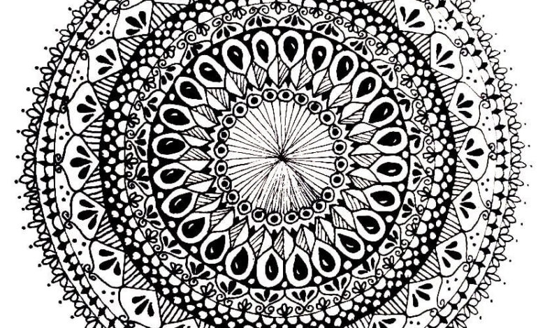 Hard Mandala Coloring Page