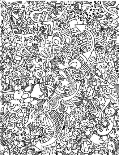 Hard Trippy Coloring Page for Adults 1 Hard Trippy Coloring Page for Adults