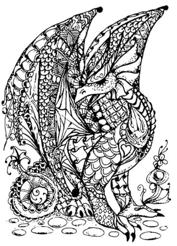Hardly Drawn Dragon Coloring Page