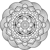 Heart Aesthetic Floral Patterns Coloring Page