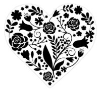 Heart from Flowers – Tulip and Rose Coloring Page