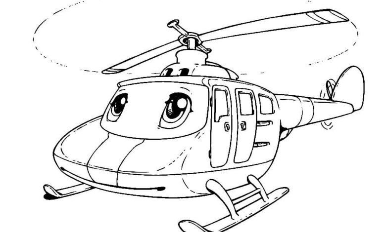 Helicopter Coloring Page