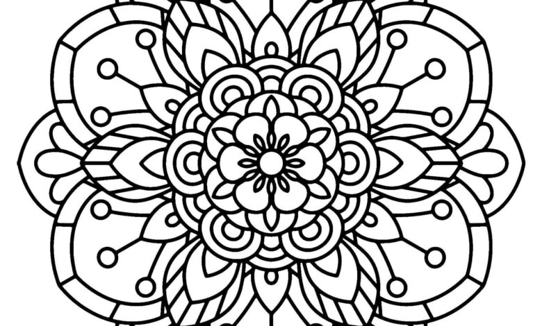 High Contrast Mandala Coloring Page