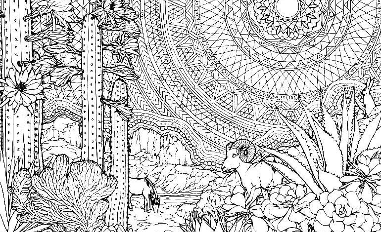 Horned Aries Trippy Coloring Page for Adults