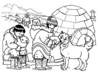 Husky Poles Coloring Page Husky Poles Coloring Page