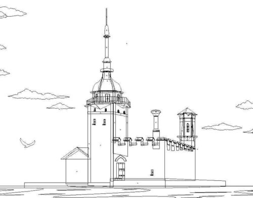 Inspirational Istanbul Maidens Tower Coloring Page