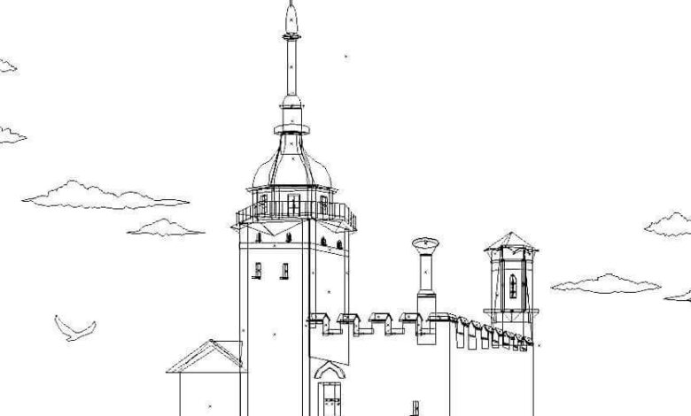 Inspirational Istanbul Maidens Tower Coloring Page