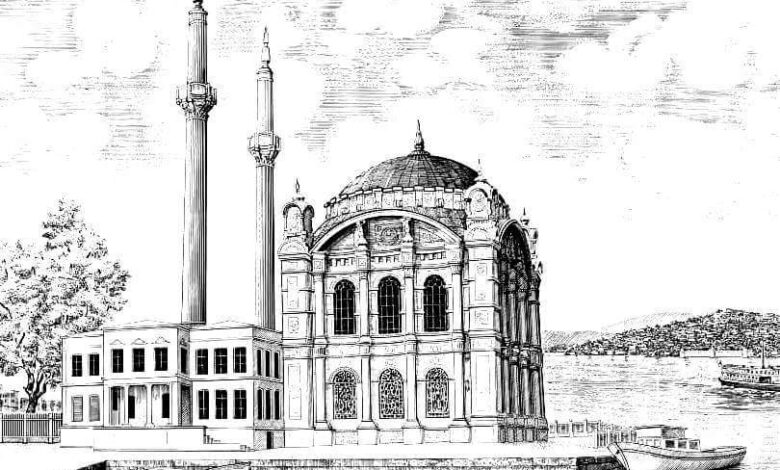 Islam Architecture Ortakoy Mosque Coloring Page