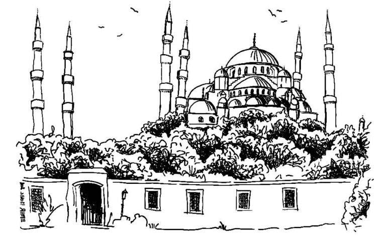 Islamic Architecture Ottoman Turkish Coloring Page