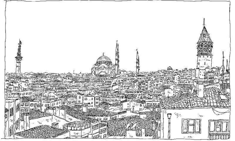 Istanbul City Coloring Page