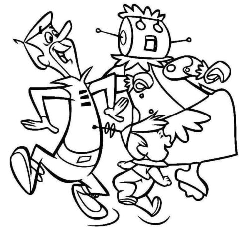 Jetsons Family Funny Robot Coloring Page
