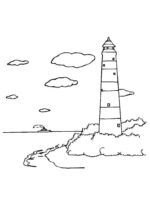 Lighthouse Clouds Coloring Page