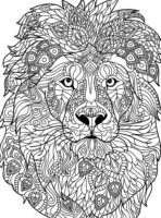 Lion Mandala Animal Coloring Page