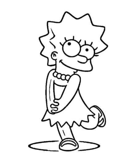 Lisa Simpson Homer Simpson Coloring Page