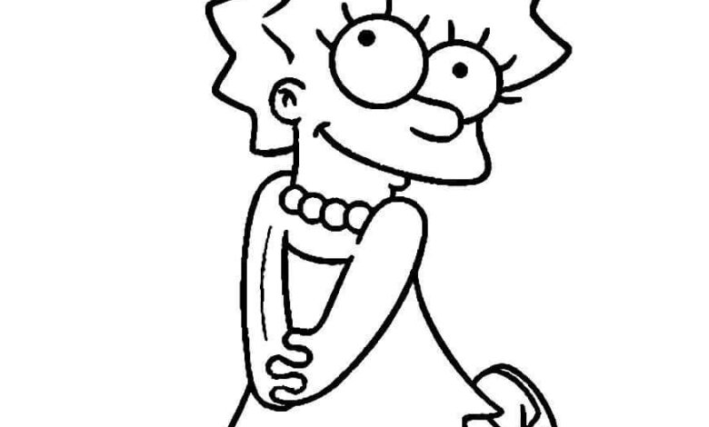 Lisa Simpson Homer Simpson Coloring Page