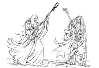 Lord Of The Rings Gandalf vs. Saruman Coloring Page