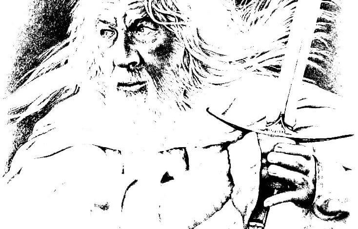 Lord of The Rings Gandalf Coloring Page