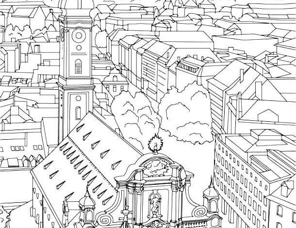 Madrid City Coloring Page
