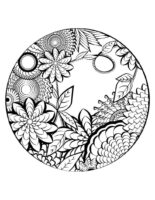 Mandala Çiçekleri Dekoratif Boyama Sayfası