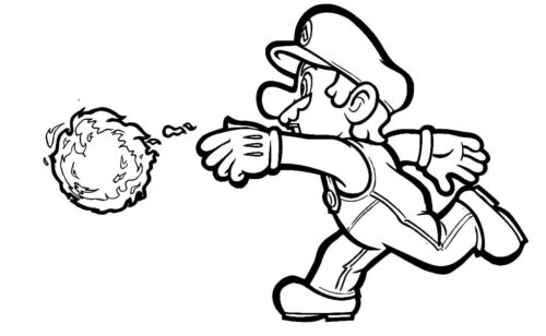 Mario Fireball Coloring Pages