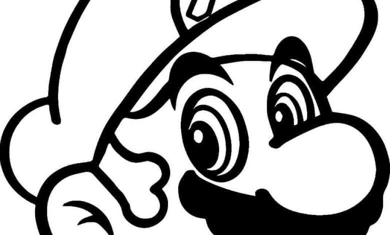 Mario Head Png Coloring Pages