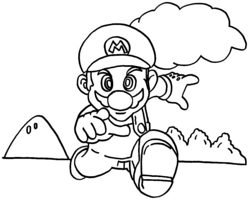 Mario Running Coloring Pages
