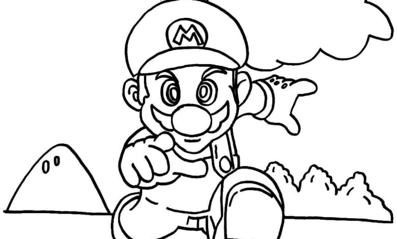 Mario Running Coloring Pages