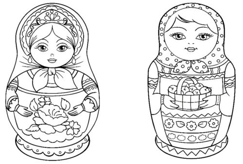 Matryoshka Toy Coloring Page