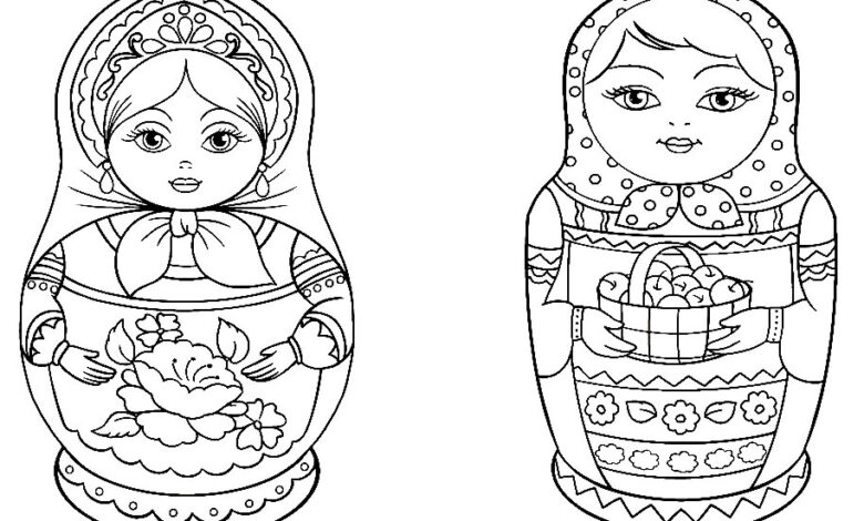 Matryoshka Toy Coloring Page